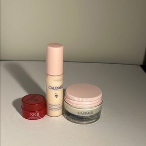 Caudalie Skincare Trio with Red and Cream Accents